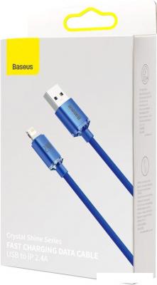 Кабель Baseus Crystal Shine USB Type-A - Lightning (2 м, синий)