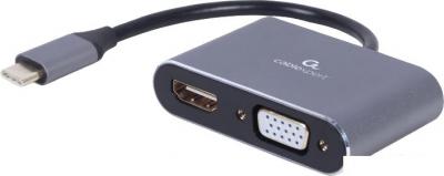 Адаптер Cablexpert A-USB3C-HDMIVGA-01 USB Type-C - VGA/HDMI (0.15 м, фиолетовый)