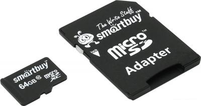 Карта памяти SmartBuy microSDXC SB64GBSDCL10-01LE 64GB (с адаптером)