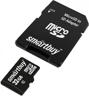 Карта памяти SmartBuy microSDHC SB32GBSDCL10-01LE 32GB (с адаптером)