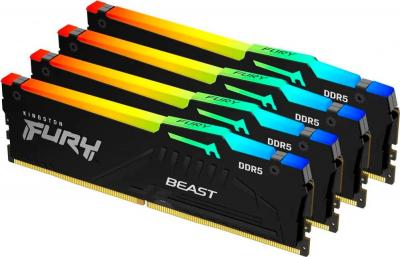 Оперативная память Kingston FURY Beast RGB 4x32ГБ DDR5 5200 МГц KF552C40BBAK4-128